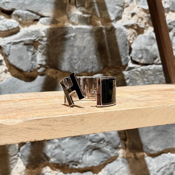 Hermès Black Enamel Extra Wide Clic Clac H PHW Bracelet - Picture 6 of 12